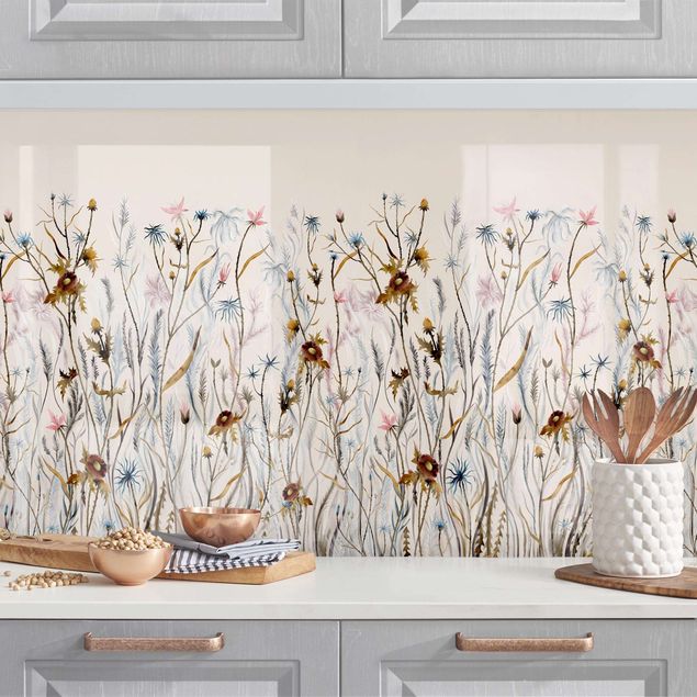 Küchenrückwand - Wilde Trockenblumenwiese