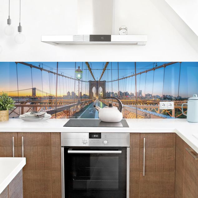 Küchenrückwand - Morgenblick von der Brooklyn Bridge