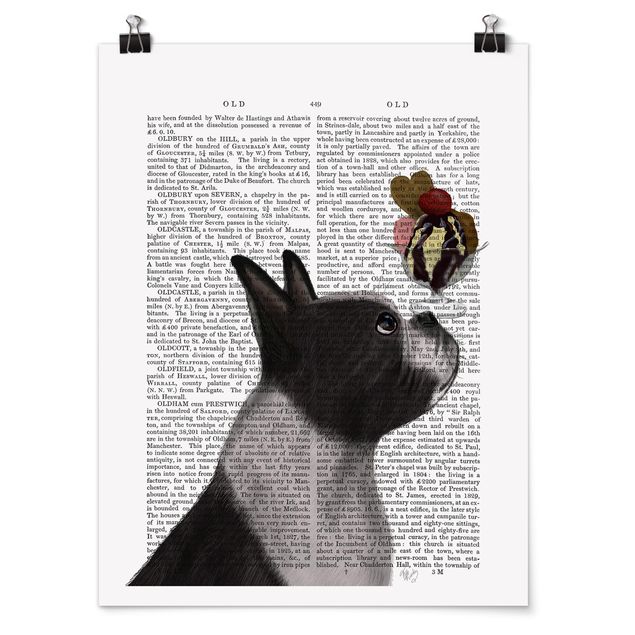 Poster - Tierlektüre - Terrier mit Eis - Hochformat 3:4