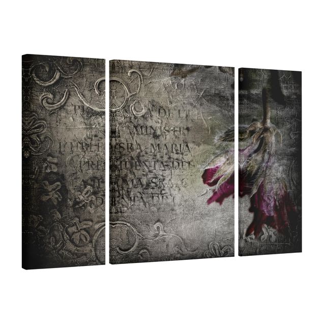 Leinwandbild 3-teilig - Mystic Flower - Triptychon