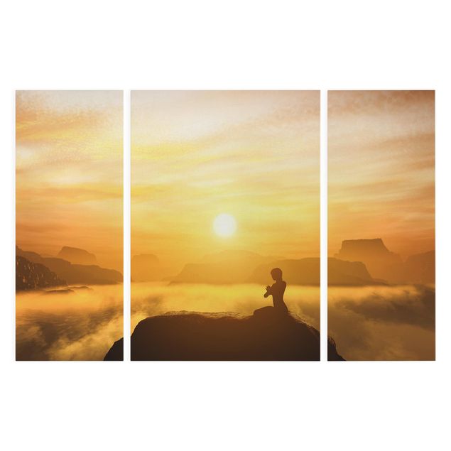Leinwandbild 3-teilig - Yoga Meditation - Triptychon