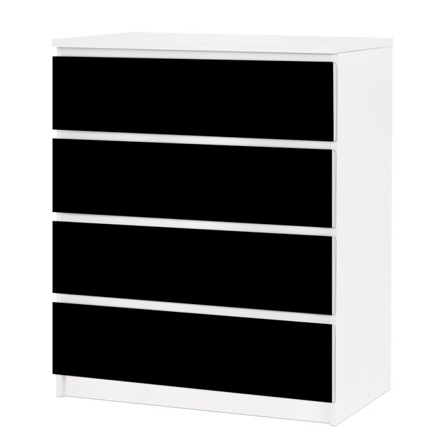 Möbelfolie für IKEA Malm Kommode - selbstklebende Folie Colour Black
