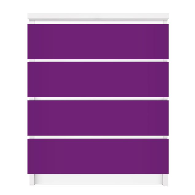 Möbelfolie für IKEA Malm Kommode - selbstklebende Folie Colour Purple
