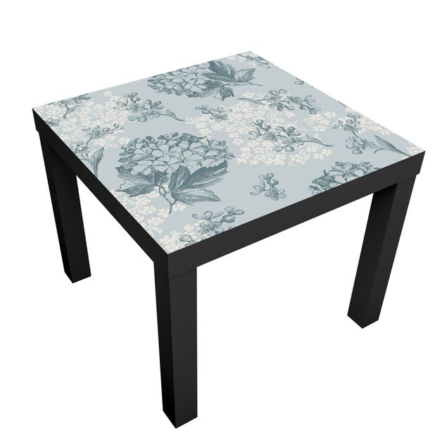 Möbelfolie für IKEA Lack - Klebefolie Hortensia Pattern In Blue