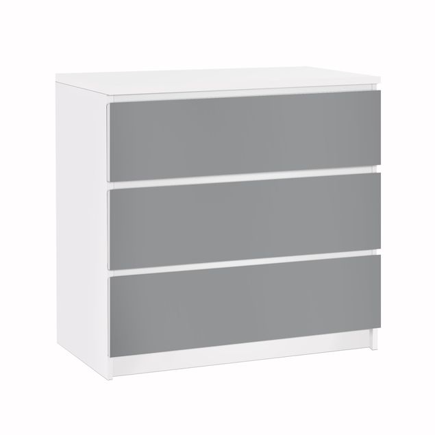 Möbelfolie für IKEA Malm Kommode - Klebefolie Colour Cool Grey