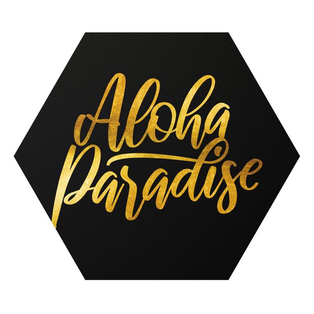 Hexagon Bild Forex - Gold - Aloha Paradise auf Schwarz