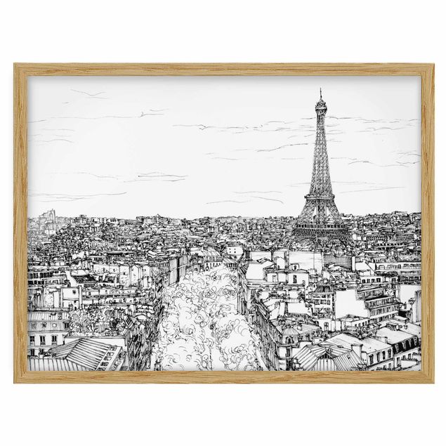 Bild mit Rahmen - Stadtstudie - Paris - Querformat 3:4