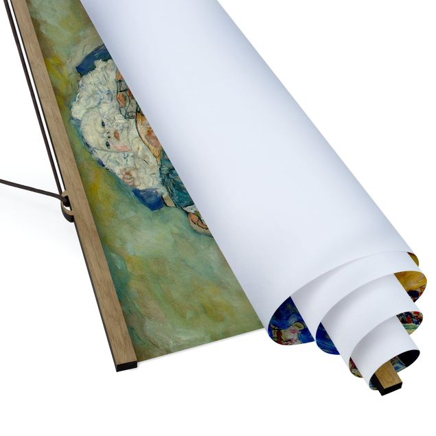 Stoffbild mit Posterleisten - Gustav Klimt - Baby (Wiege) - Quadrat 1:1