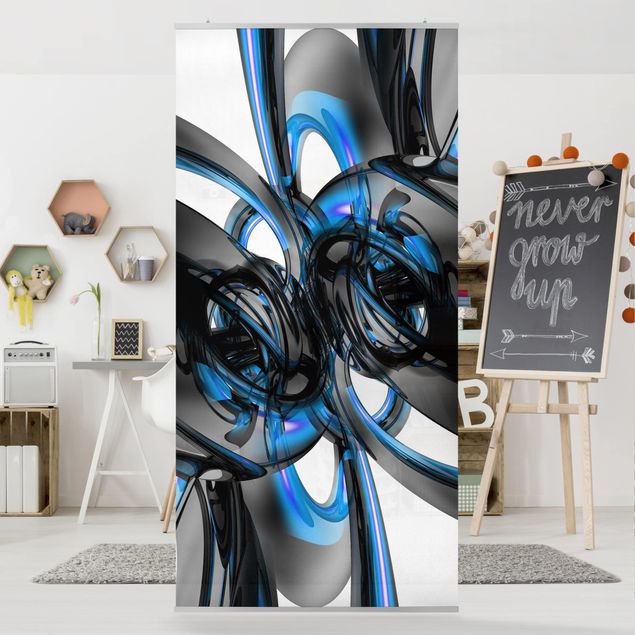Raumteiler - Shining Blue Circles 250x120cm
