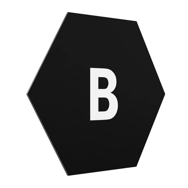 Hexagon Bild Alu-Dibond - Buchstabe Schwarz B