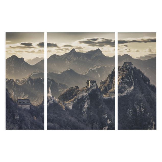 Leinwandbild 3-teilig - Die große chinesische Mauer - Triptychon