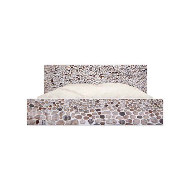 Möbelfolie für IKEA Malm Bett niedrig 140x200cm - Klebefolie Andalusische Steinmauer