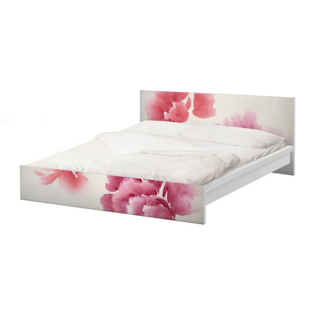 Möbelfolie für IKEA Malm Bett niedrig 160x200cm - Klebefolie Künstlerische Flora II