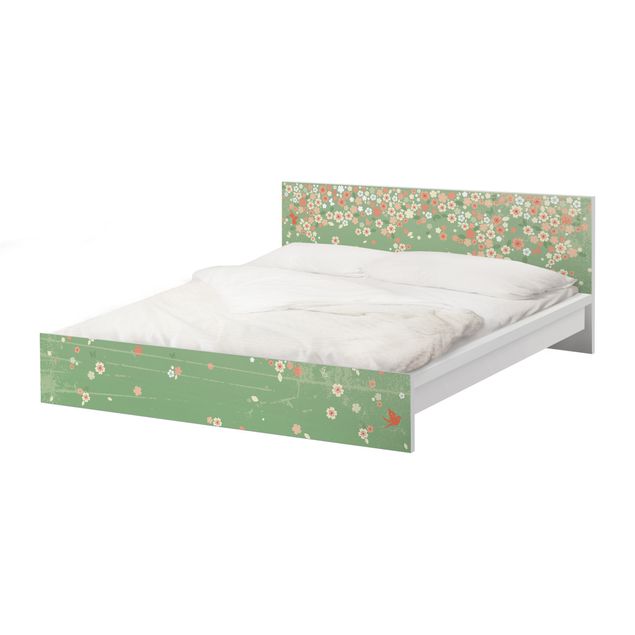 Möbelfolie für IKEA Malm Bett niedrig 160x200cm - Klebefolie No.EK236 Spring Background