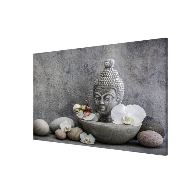 Magnettafel - Zen Buddha, Orchideen und Steine - Memoboard Querformat 2:3