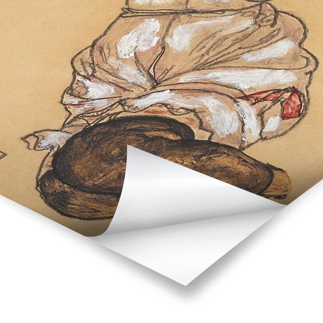 Poster - Egon Schiele - Weiblicher Torso in Unterwäsche - Hochformat 3:4