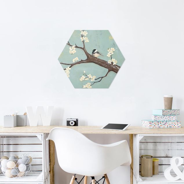 Hexagon Bild Forex - Meise auf Kirschbaum