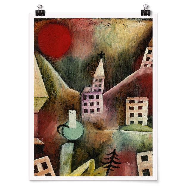 Poster - Paul Klee - Zerstörtes Dorf - Hochformat 3:4