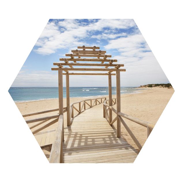 Hexagon Bild Forex - Strandpfad zum Meer in Andalusien