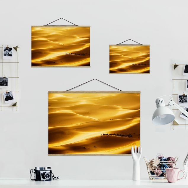 Stoffbild mit Posterleisten - Golden Dunes - Querformat 3:2