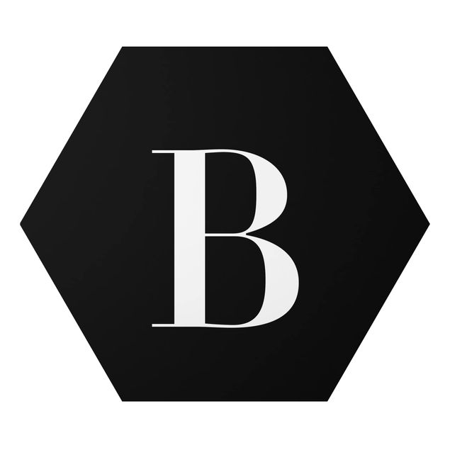 Hexagon Bild Alu-Dibond - Buchstabe Serif Schwarz B