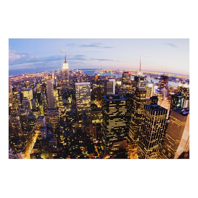 Alu-Dibond Bild - New York Skyline bei Nacht