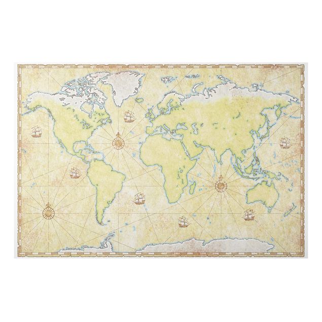Alu-Dibond Bild - World Map