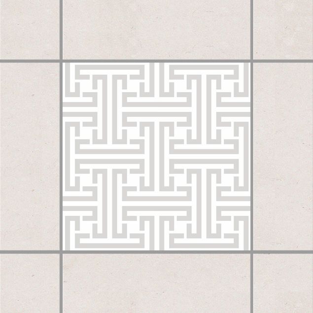 Fliesenaufkleber - Dekoratives Labyrinth Light Grey Grau