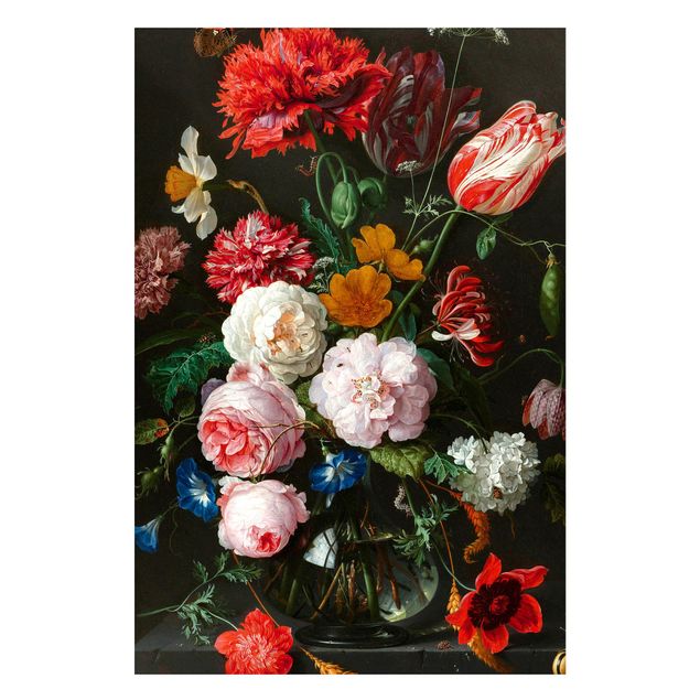 Magnettafel - Jan Davidsz de Heem - Stillleben mit Blumen in einer Glasvase - Memoboard Hochformat 3:2