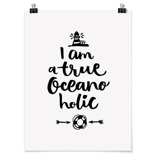 Poster - I am a true oceanoholic - Hochformat 3:4