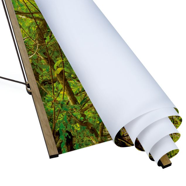 Stoffbild mit Posterleisten - Dschungelbrücke - Hochformat 1:2