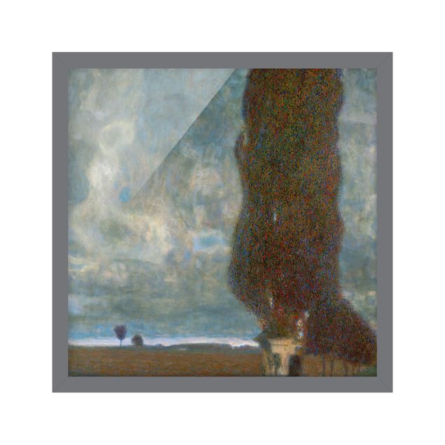 Bild mit Rahmen - Gustav Klimt - Die große Pappel II - Quadrat 1:1