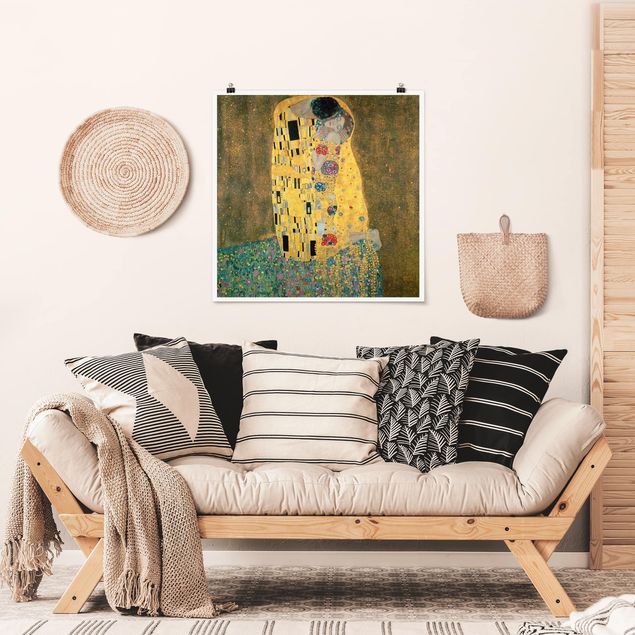 Poster - Gustav Klimt - Der Kuß - Quadrat 1:1