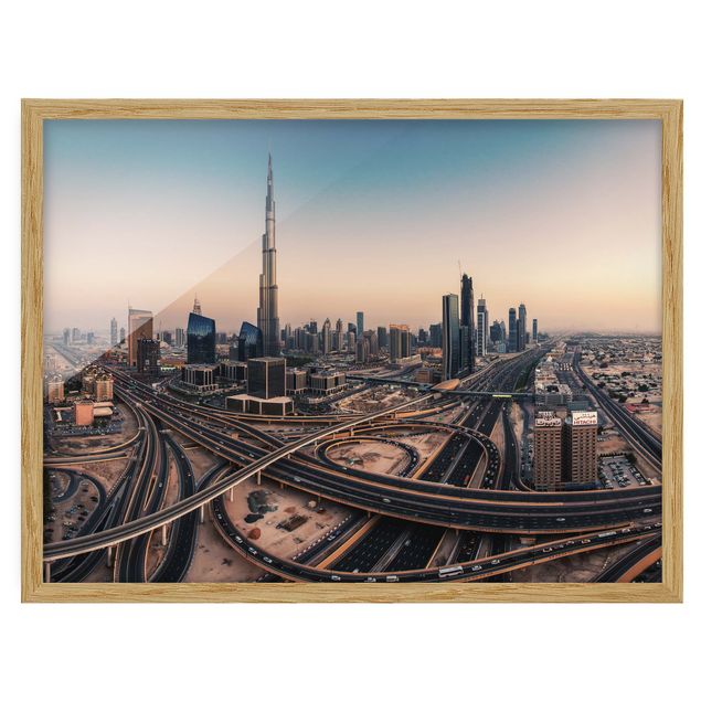 Bild mit Rahmen - Abendstimmung in Dubai - Querformat 4:3