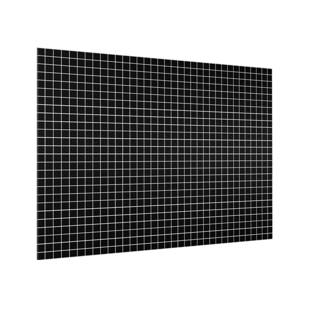 Glas Spritzschutz - Mosaikfliesen Schwarz Matt - Querformat - 4:3