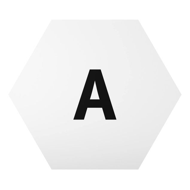 Hexagon Bild Alu-Dibond - Buchstabe Weiß A