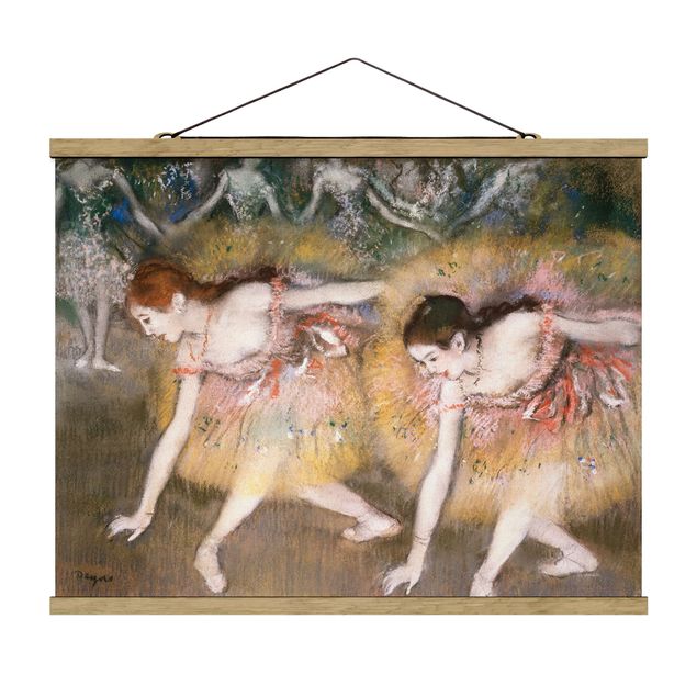 Stoffbild mit Posterleisten - Edgar Degas - Verbeugende Ballerinen - Querformat 4:3