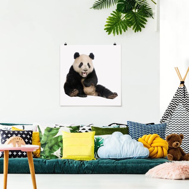 Poster - Lachender Panda - Quadrat 1:1
