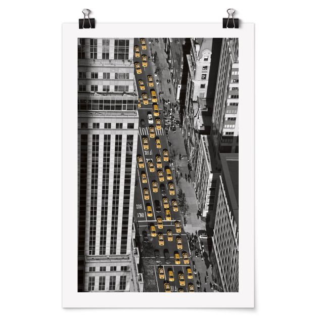 Poster - Taxiverkehr in Manhattan - Hochformat 3:2
