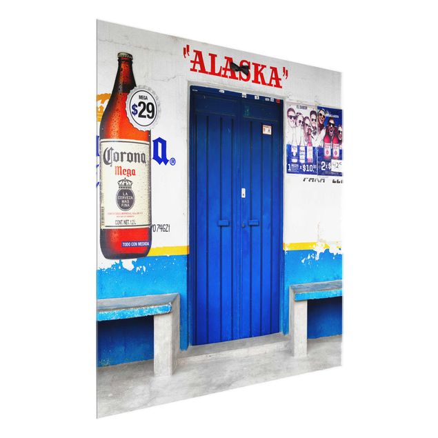 Glas Magnetboard ALASKA Blue Bar