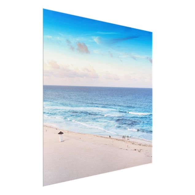 Glas Magnetboard Cancun Ozean Sonnenuntergang
