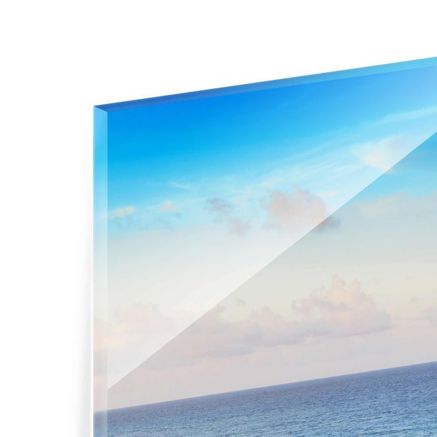 Glasbild - Cancun Ozean Sonnenuntergang - Quadrat 1:1