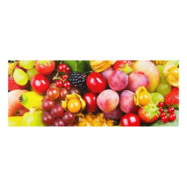 Glasbild - Colourful Exotic Fruits - Panorama Quer