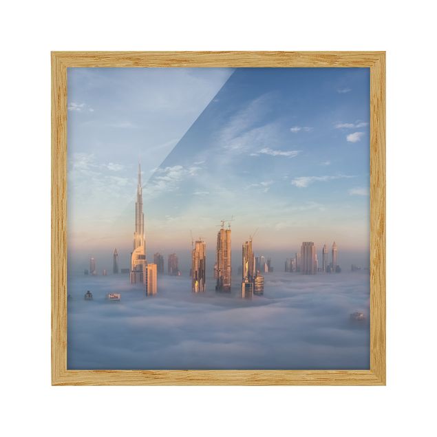 Bild mit Rahmen - Dubai über den Wolken - Quadrat 1:1