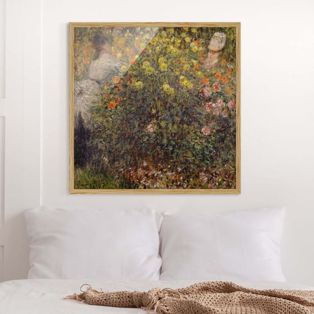 Bild mit Rahmen - Claude Monet - Blumengarten - Quadrat 1:1