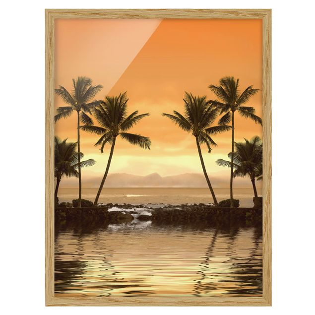 Bild mit Rahmen - Caribbean Sunset I - Hochformat 3:4