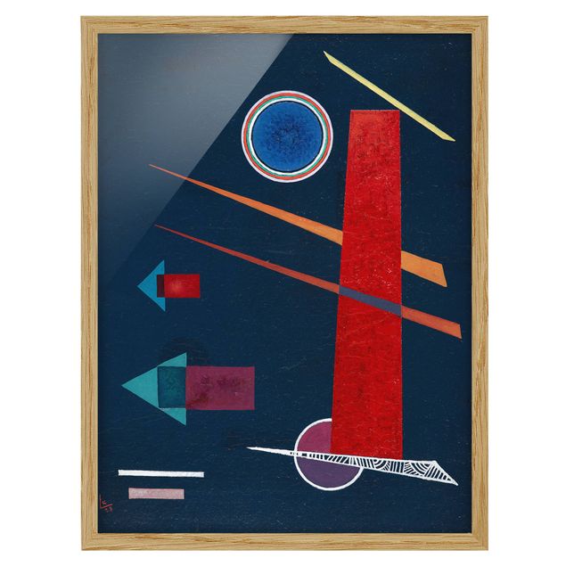 Bild mit Rahmen - Wassily Kandinsky - Mächtiges Rot - Hochformat 3:4