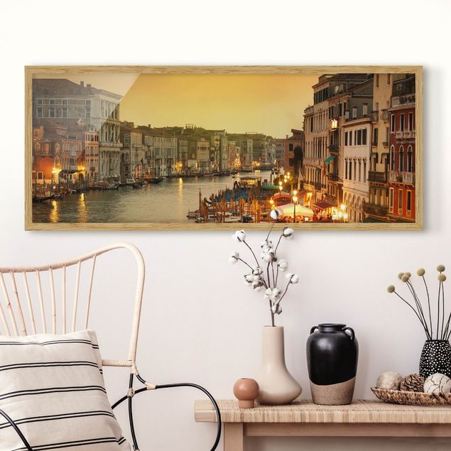 Bild mit Rahmen - Großer Kanal von Venedig - Panorama Querformat