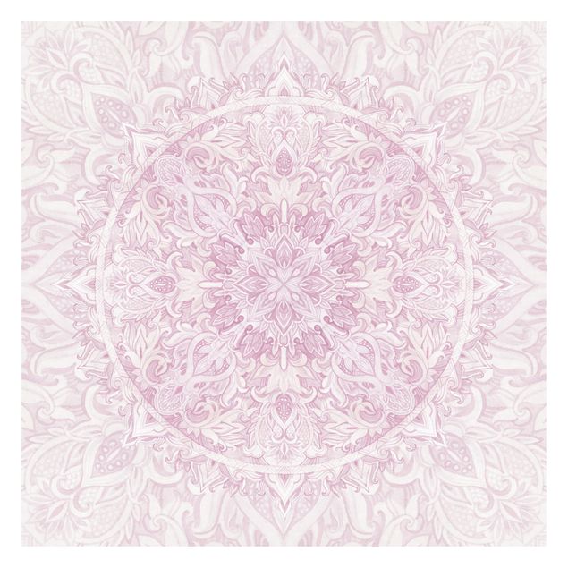 Fototapete - Mandala Aquarell Ornament rosa - Fototapete Quadrat