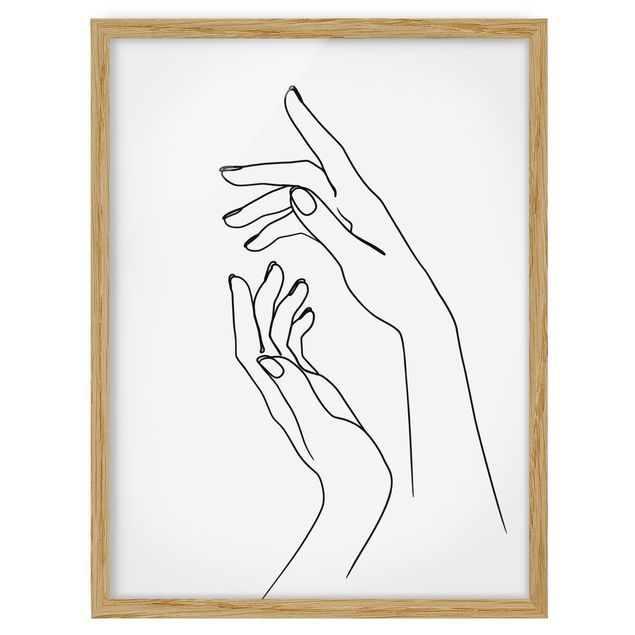Bild mit Rahmen - Line Art Hände - Hochformat 4:3
